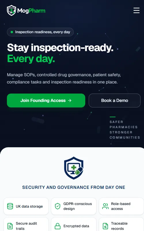 MogPharm compliance platform on a phone