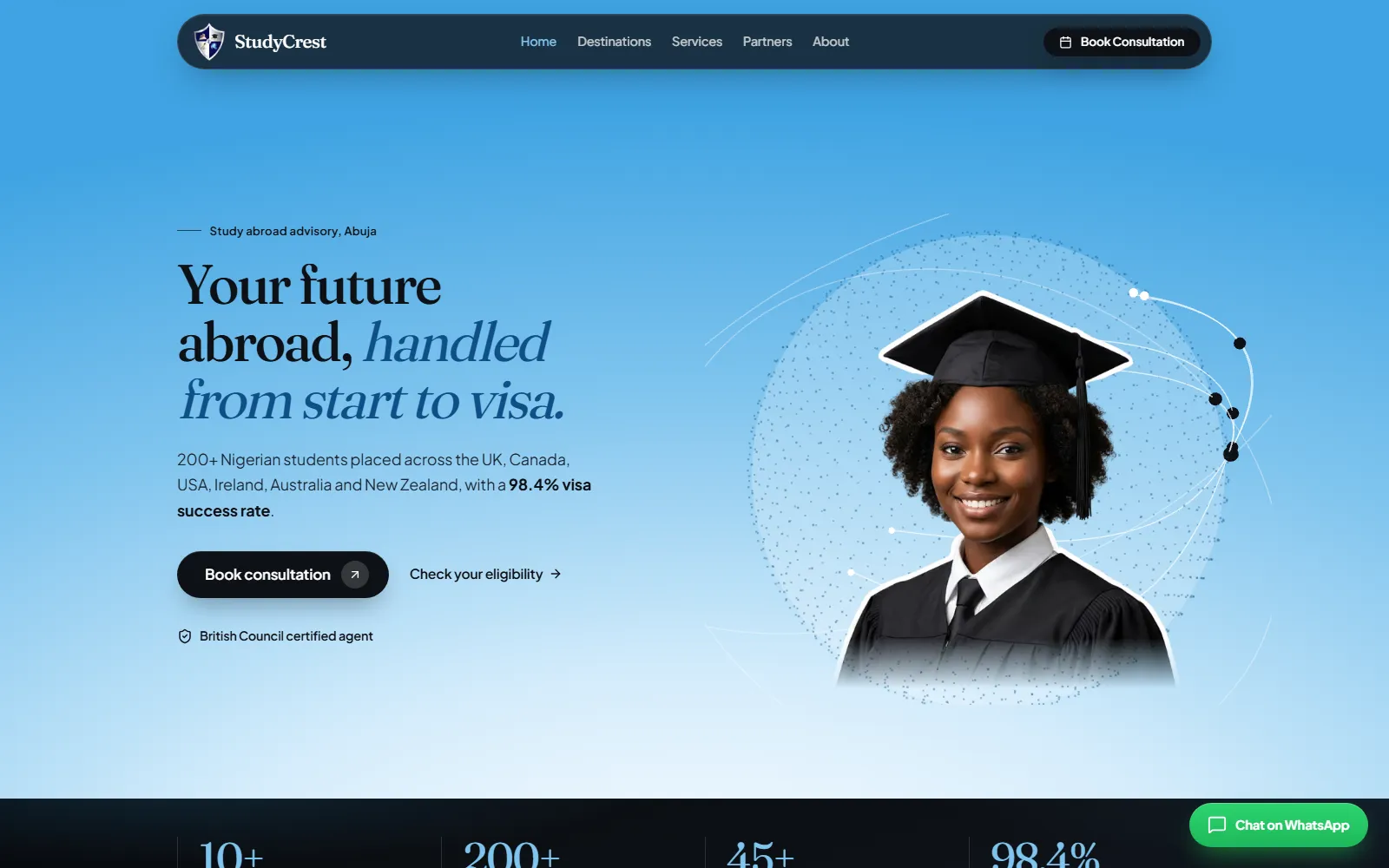 StudyCrest website home page